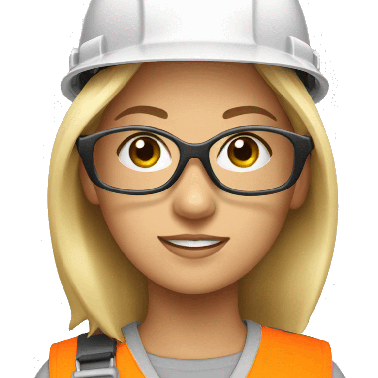 Safety girl construction with glasses emoji