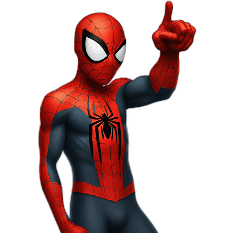 spidermen pointing finger at left side emoji