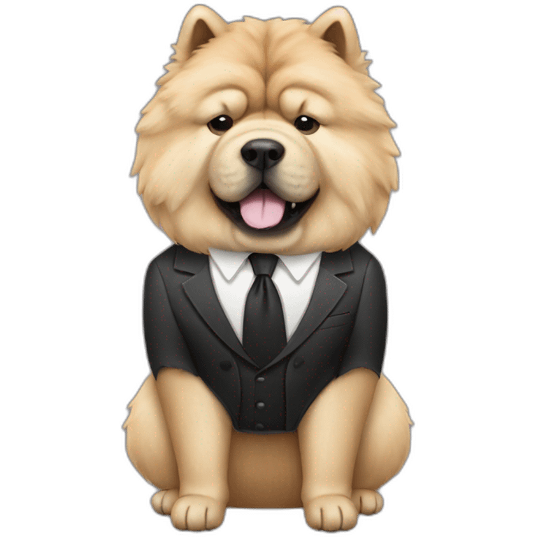 Chow chow dress suit and smoking emoji