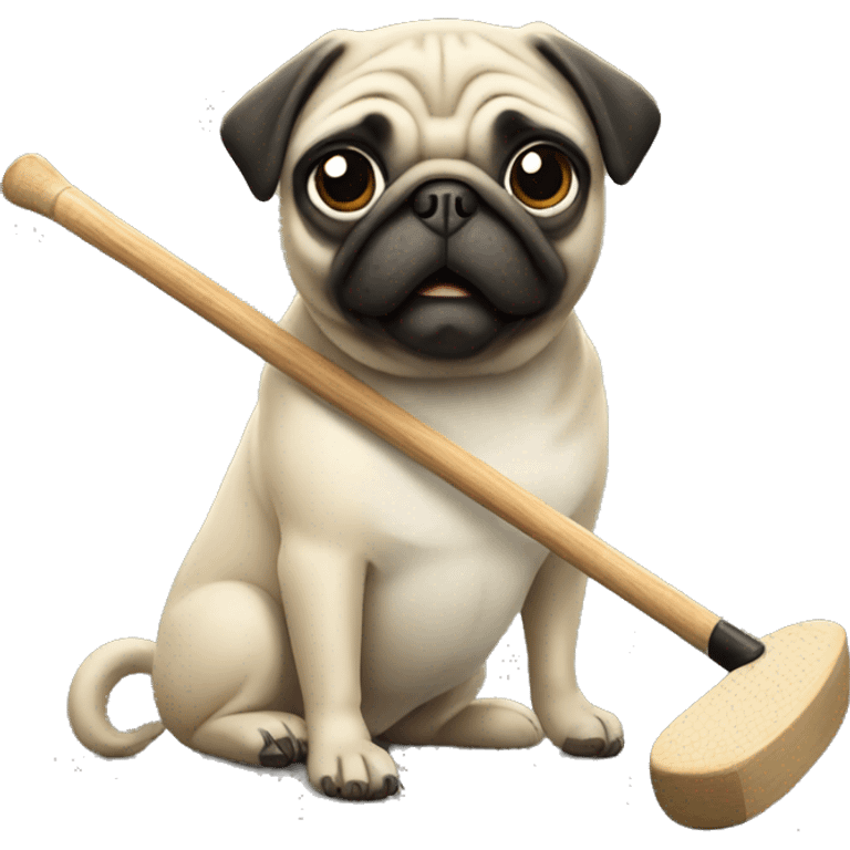 Pug with clubs  emoji