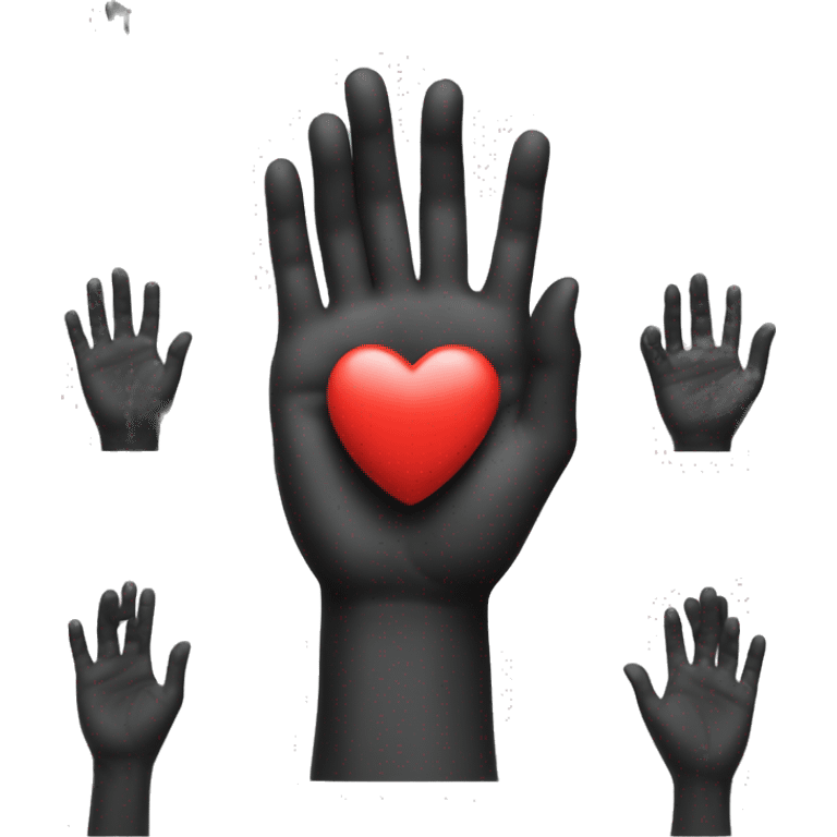 The hand of the prototype heart on hand emoji