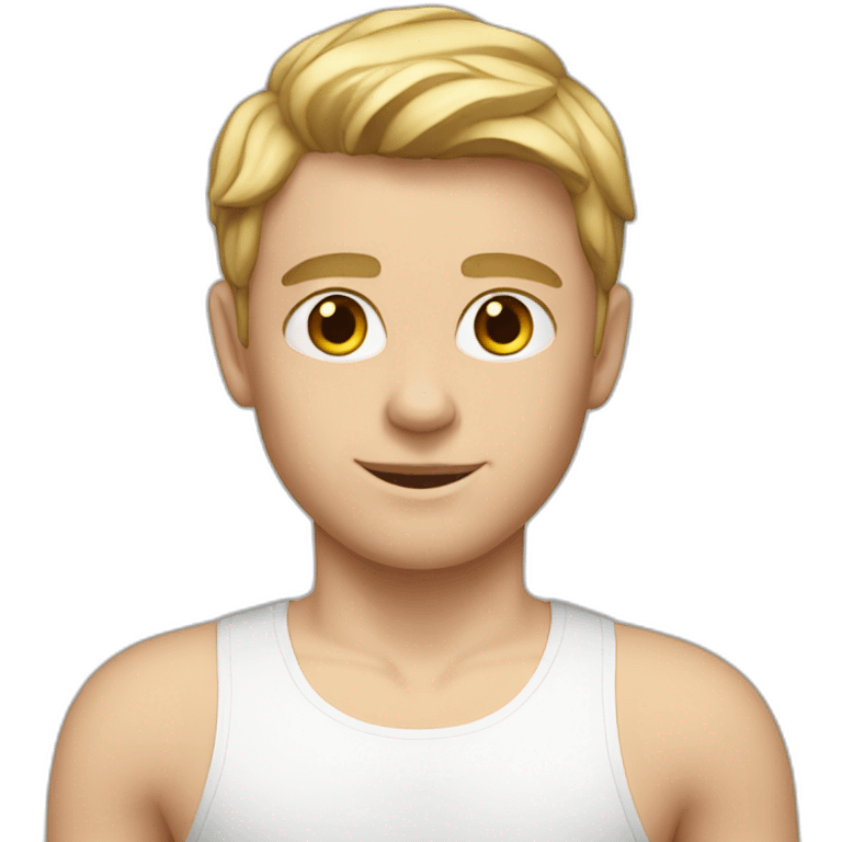 A white boy in gym leotard emoji