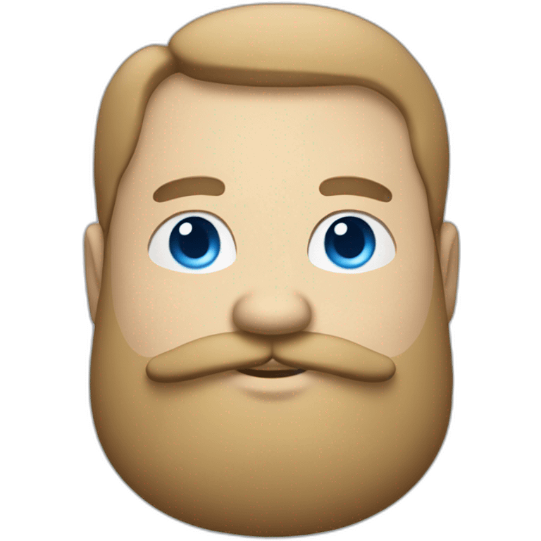  plump white Man with a beard, blue eyes, and a mustache emoji