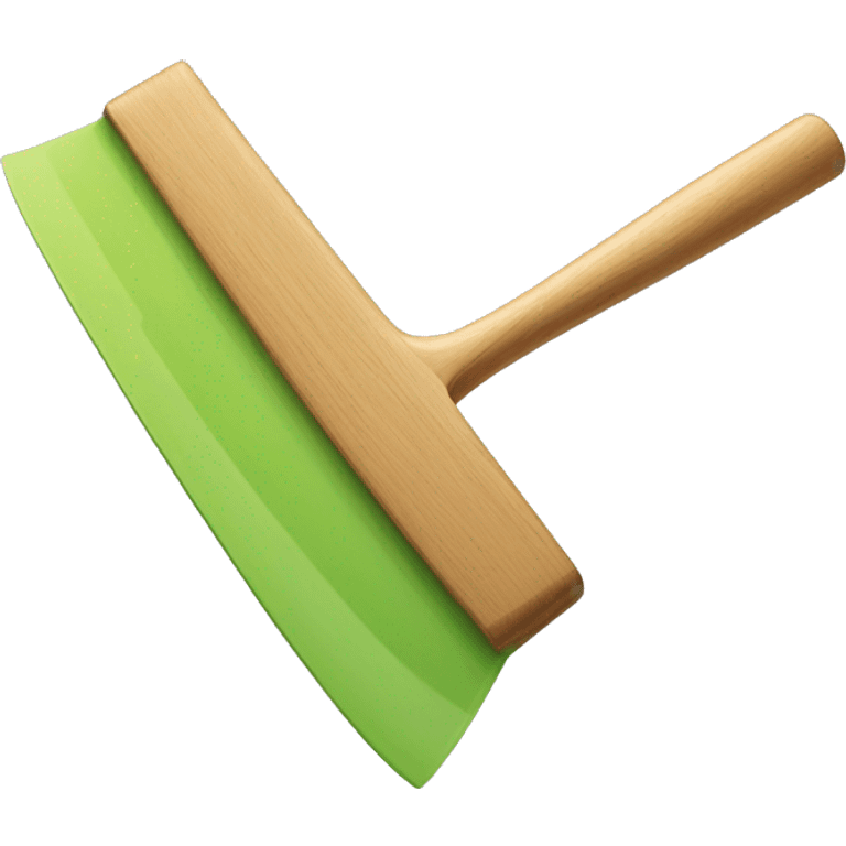 squeegee with long wooden handle emoji