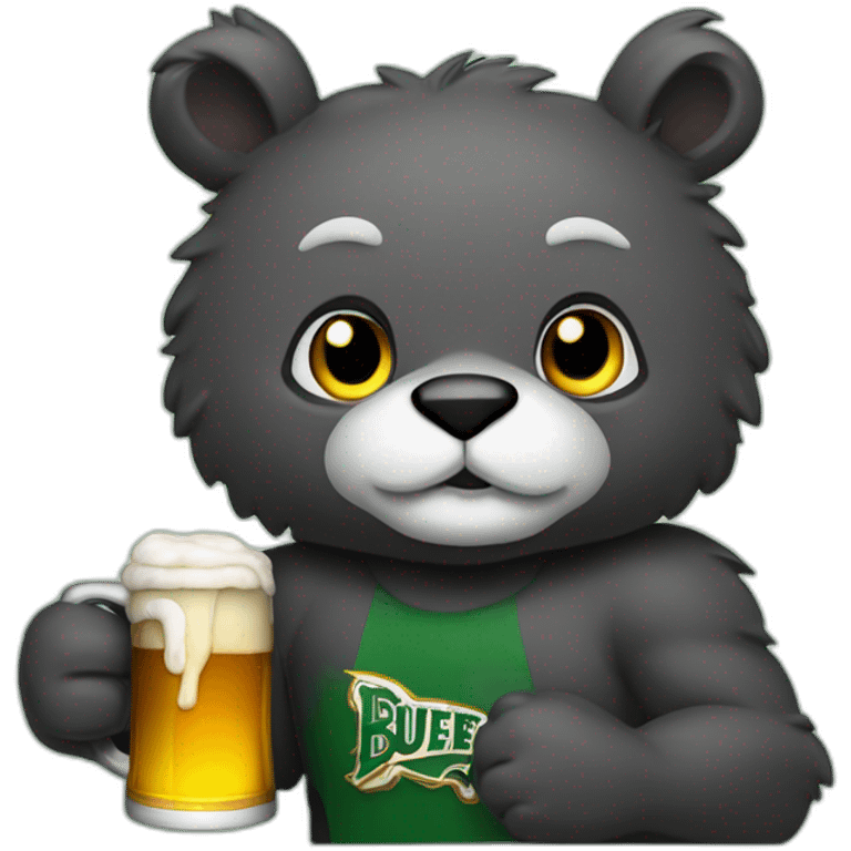 binghamton bearcat holding a beer emoji