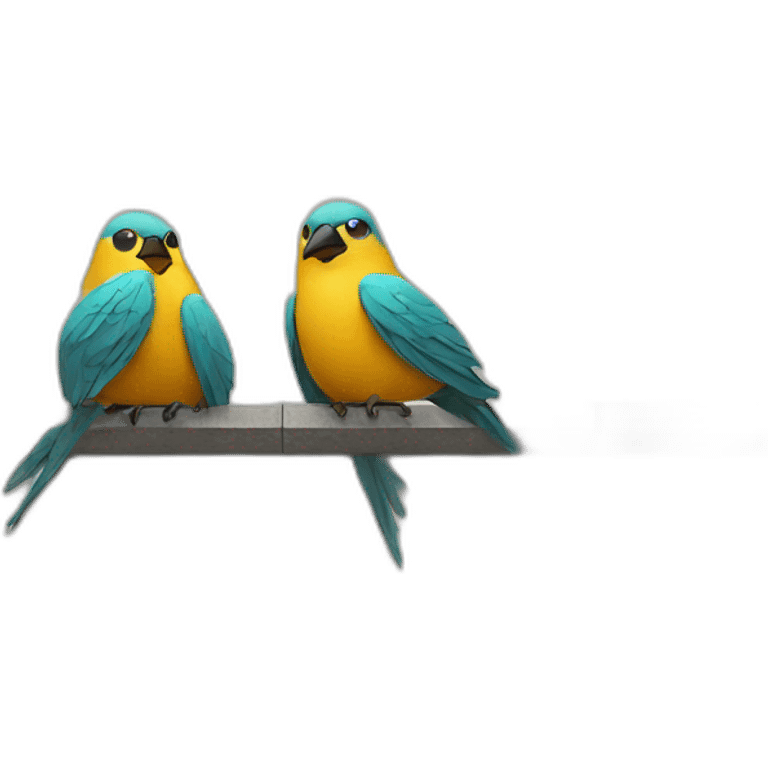 birds sit on wall emoji