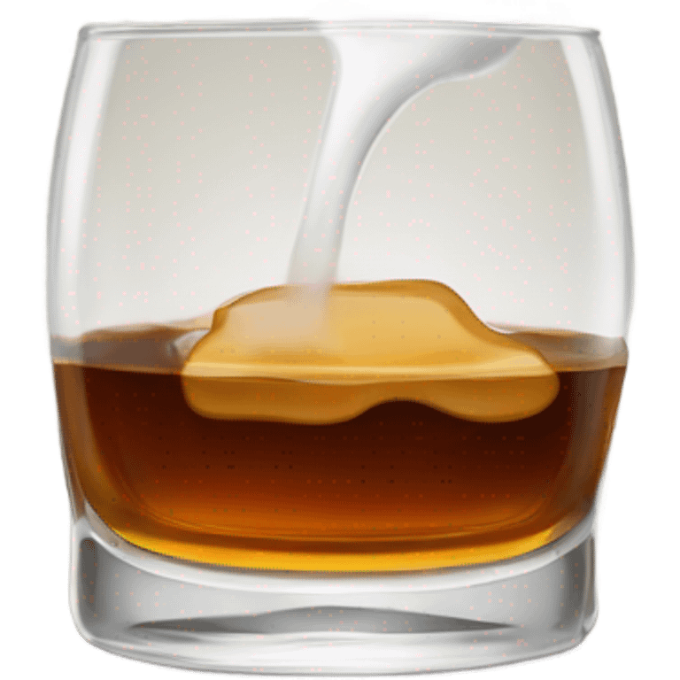 whiskey in a glass, with steam pouring over the sides and no face on the glass emoji