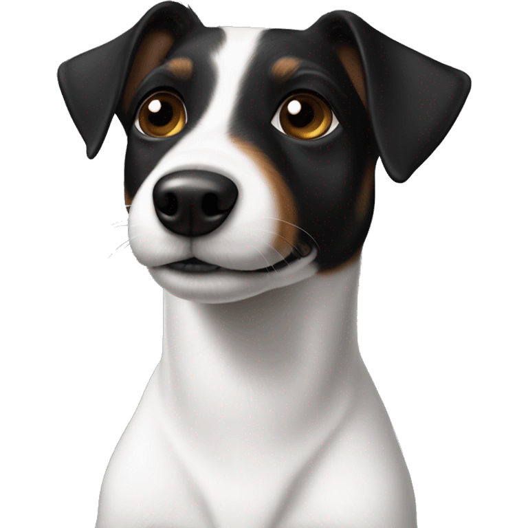 All Black Jack Russell Terrier no brown no white  emoji