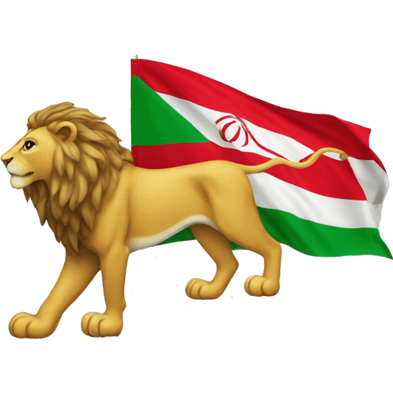 iranian flag with a lion on it emoji