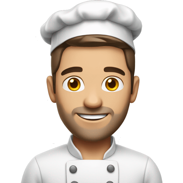 a white brunet man is cooking emoji