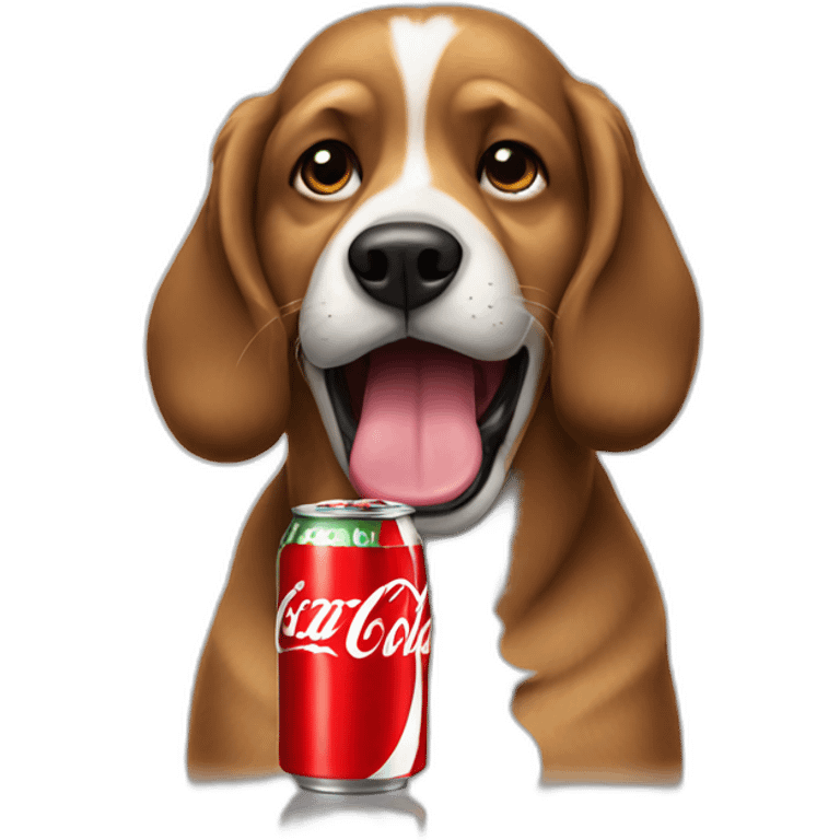 dog drinking coca cola emoji