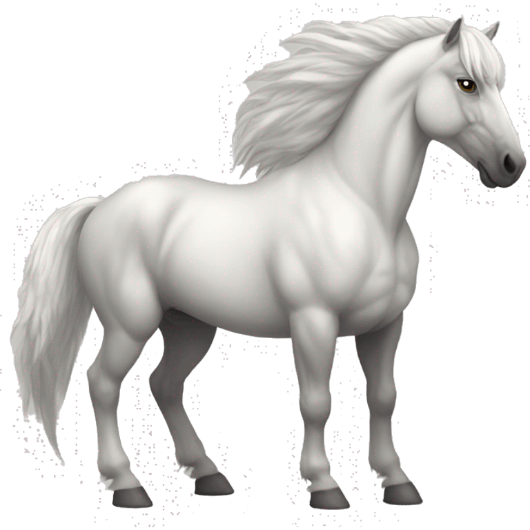 a white strong muscle pegasus stallion with a very short mane emoji