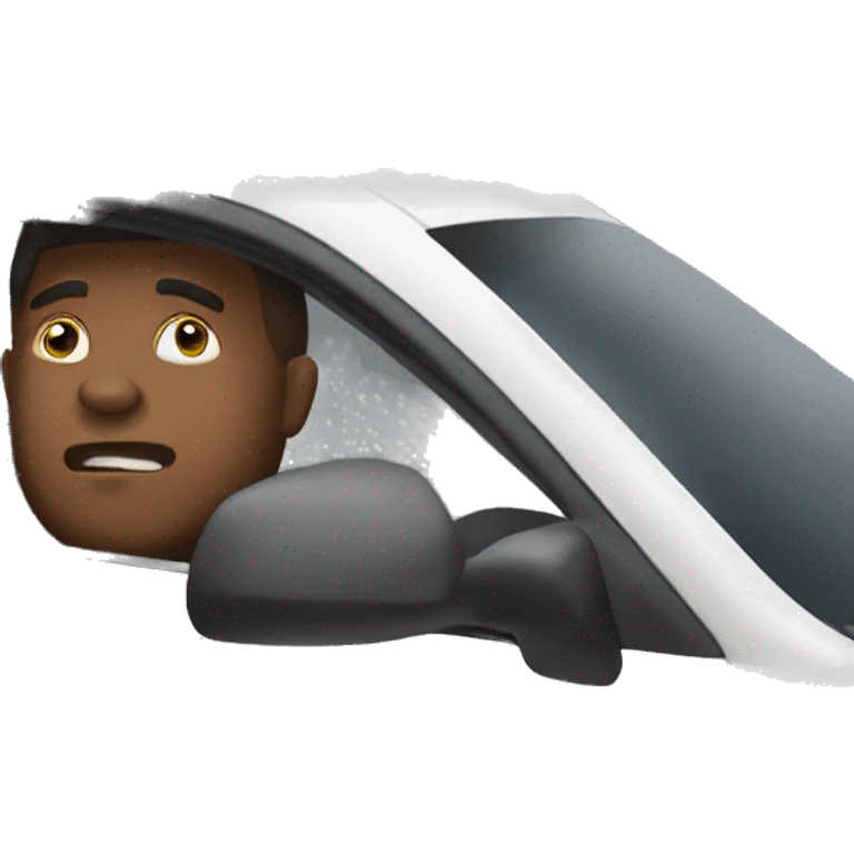 Man driving away fast emoji