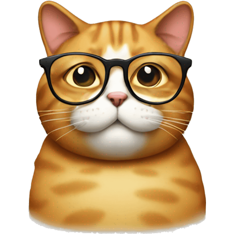 Fat cat with glasses emoji