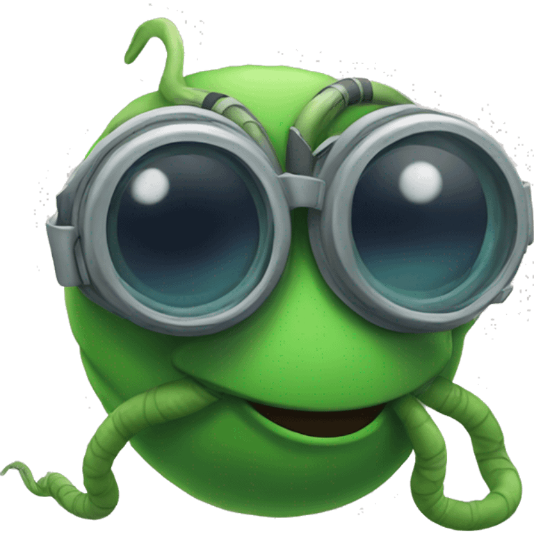 Worm with goggles emoji