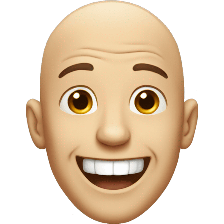 A bald man laughing emoji