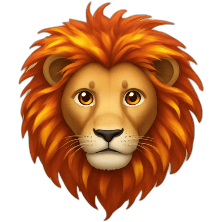 Lion with fire hair emoji