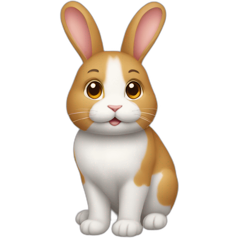 Lapin sur chat emoji