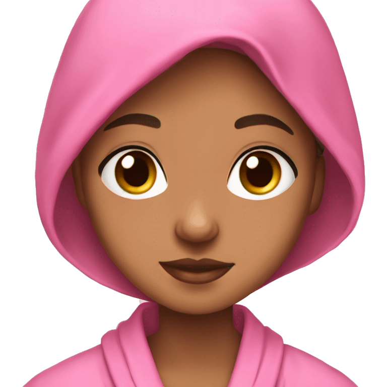 lightskin girl in pink robe emoji