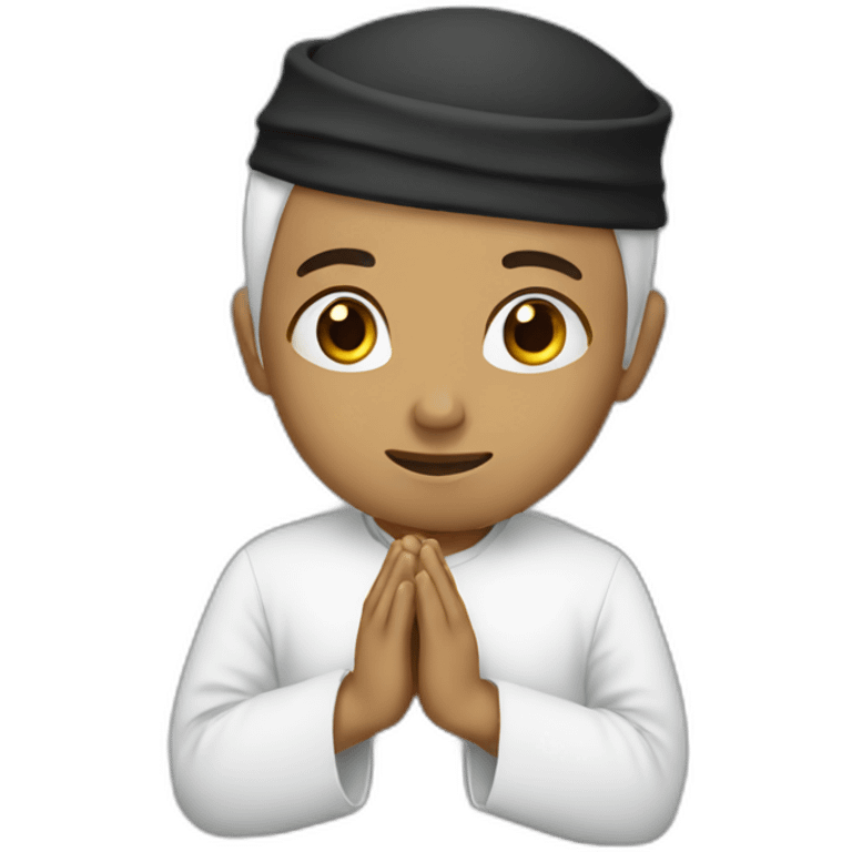 White Muslim pray emoji