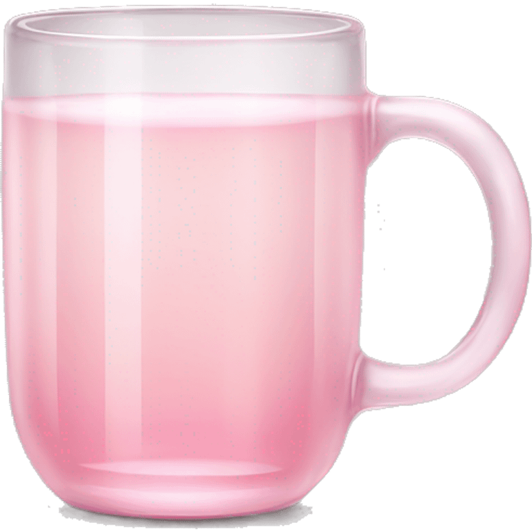 Light pink transparent glass mug realistic emoji