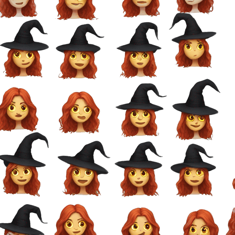 red hair witch emoji