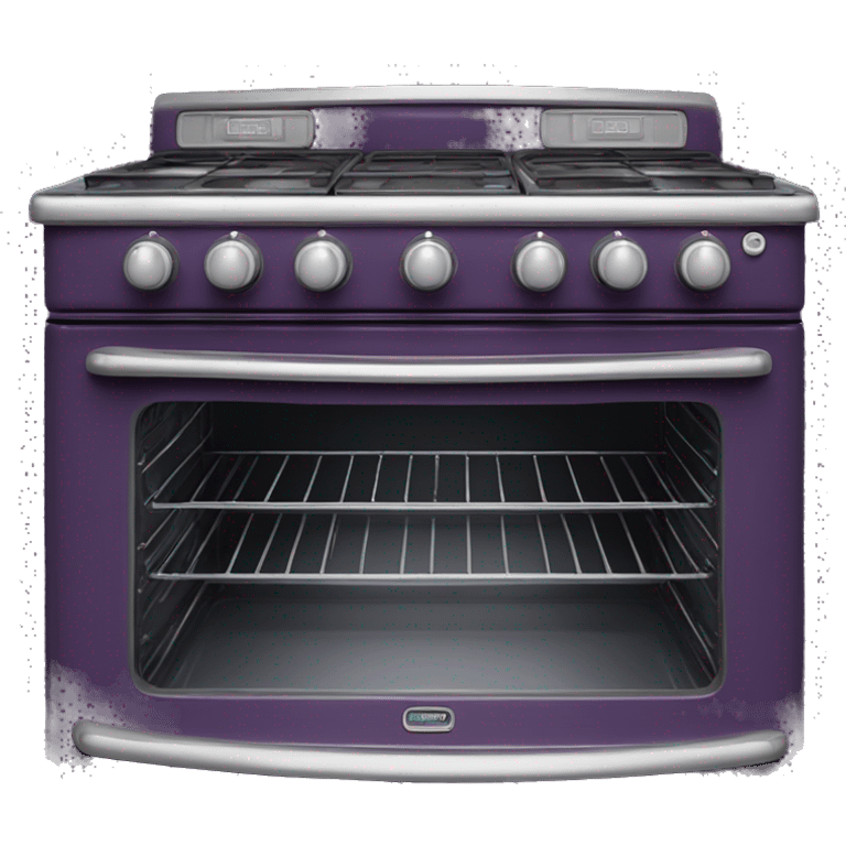 Realistic dark purple vintage stove with double oven emoji