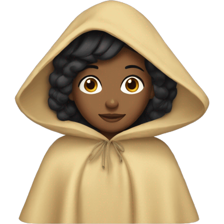 Black hair girl with poncho emoji