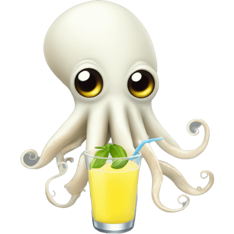 Squid with a lemonade  emoji