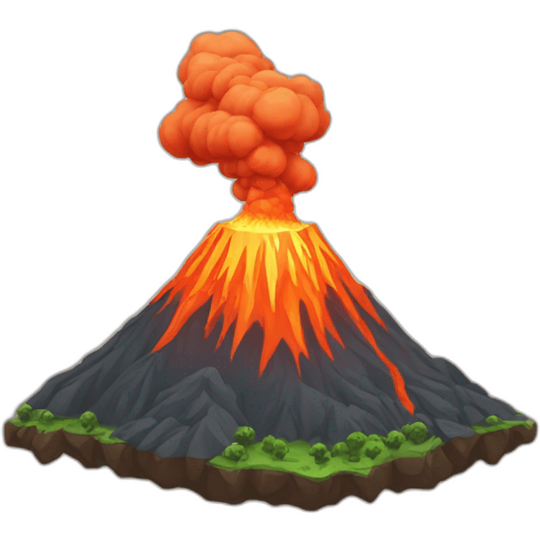 Volcano erupting emoji