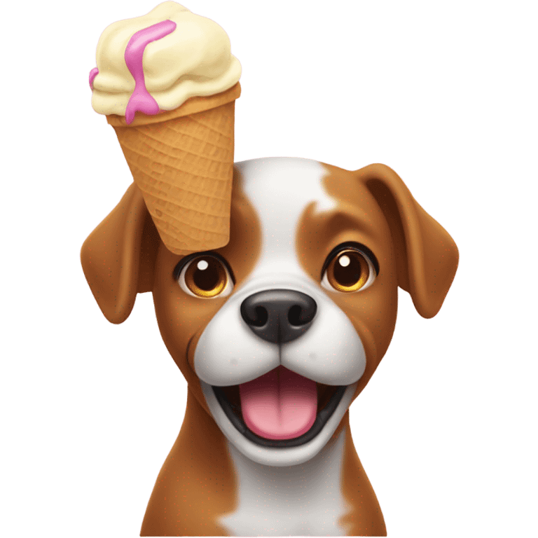 Dog eating ice cream emoji