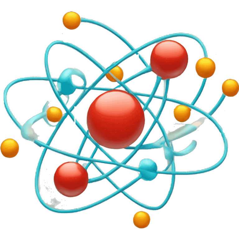 An atom with protons neutrons and electrons emoji