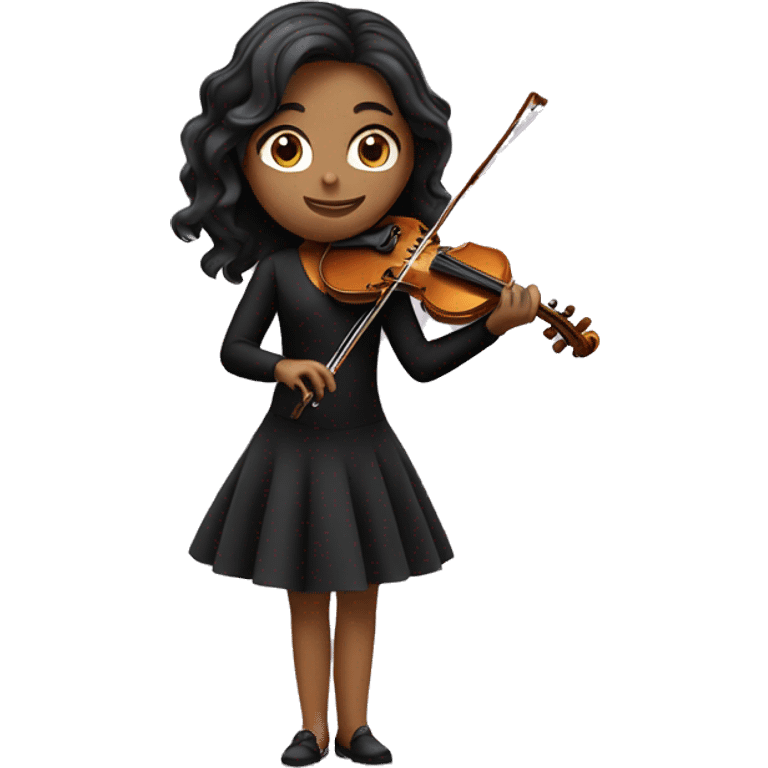 girl playing the violin in a black dress emoji