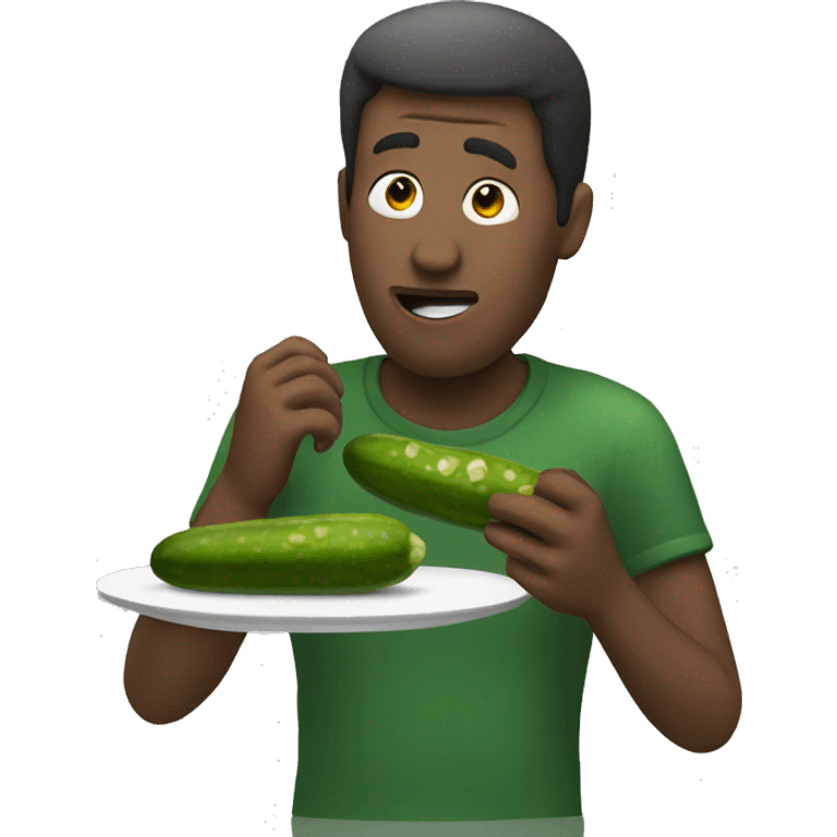 Guy eating pickle emoji