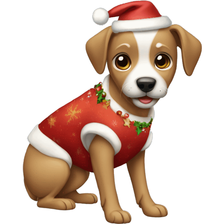 perro vestido de navidad emoji