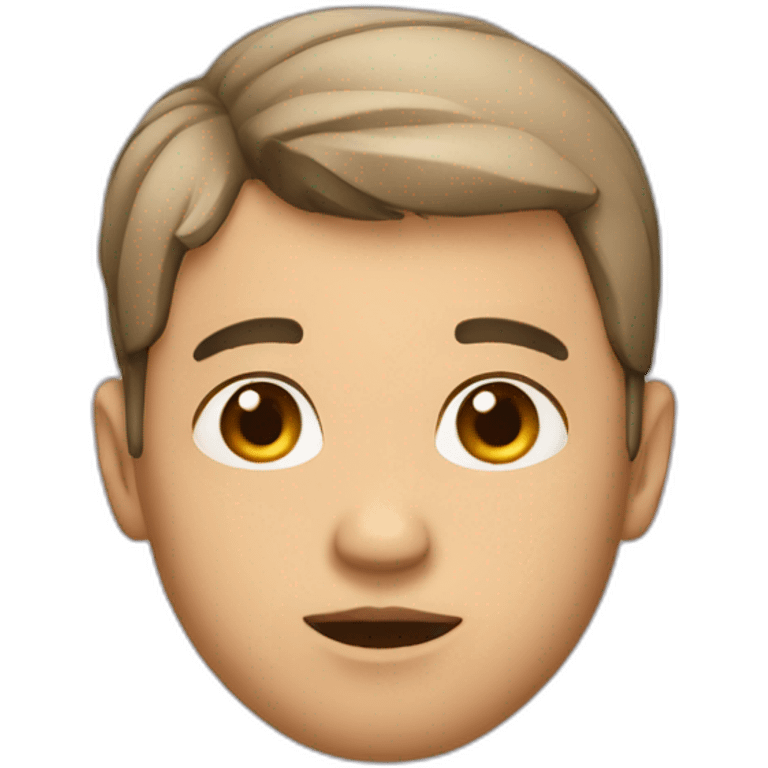 A guy with a short haircut and chubby lips emoji