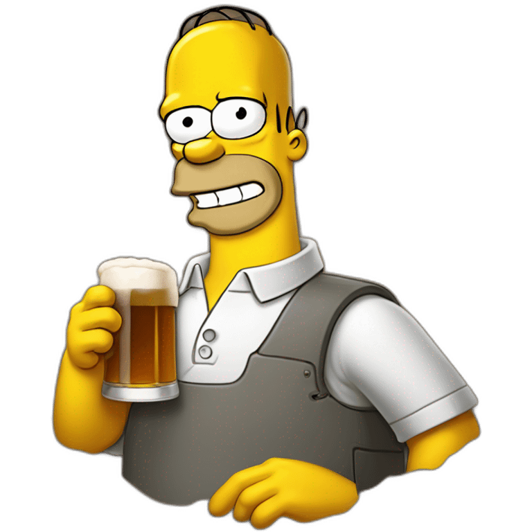 Homer Simpson qui bois une bière emoji