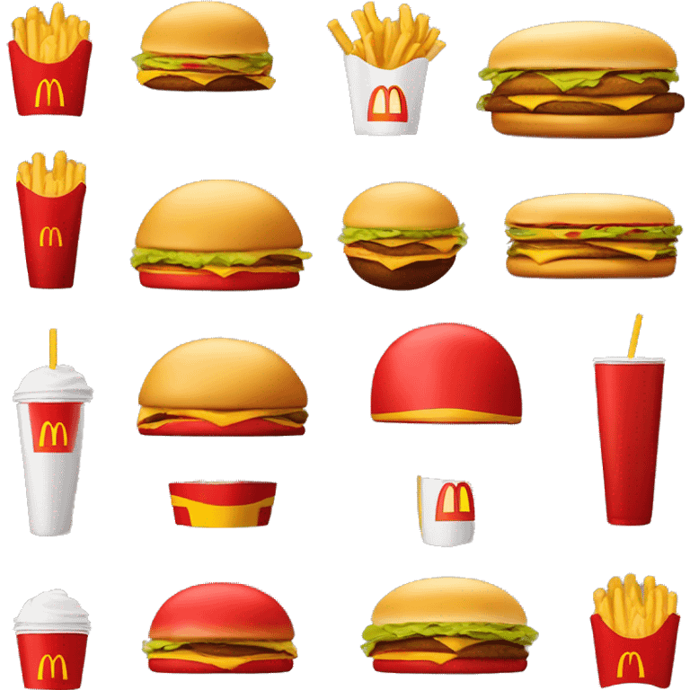 “McDonald’s store with the iconic golden arches, a red and yellow color scheme, and a simple, recognizable design that captures the essence of a fast food restaurant.” emoji