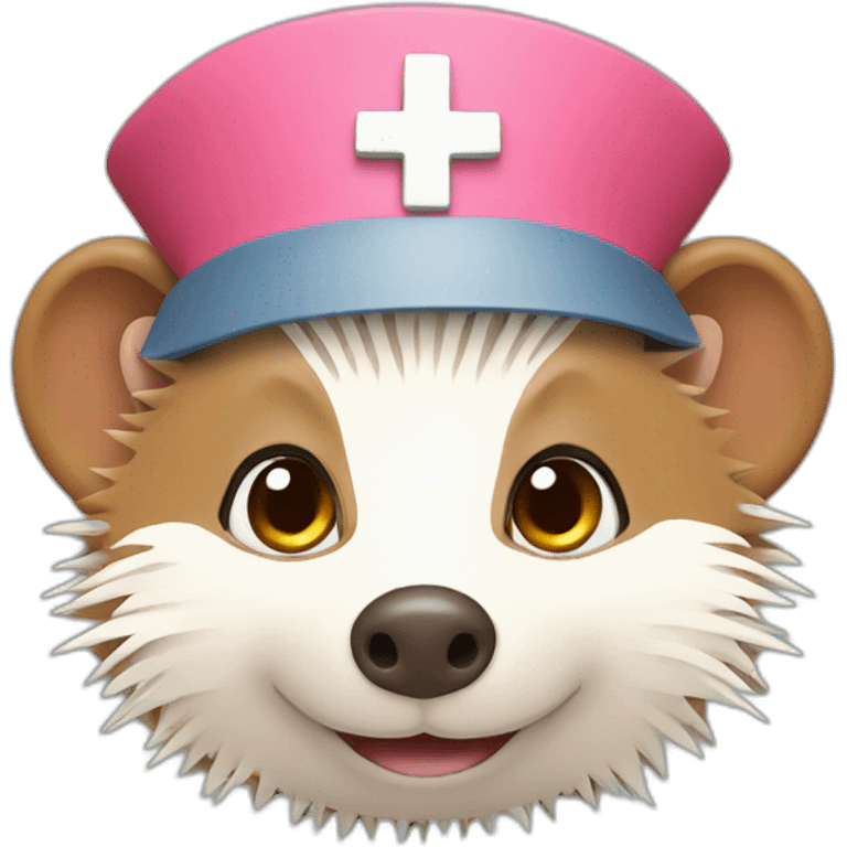 Hedgehog with nurse cap emoji