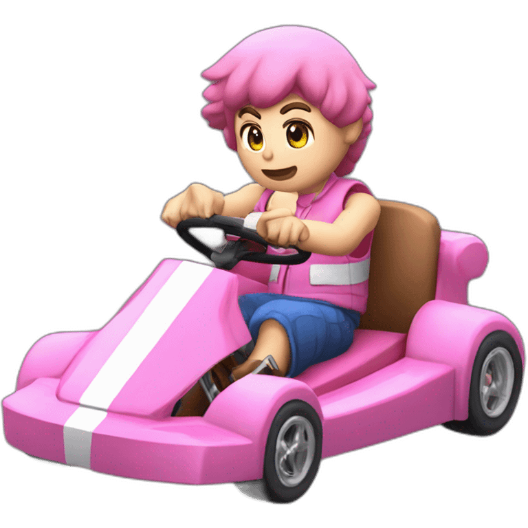 mariokart coquette pink with bows and his kart emoji