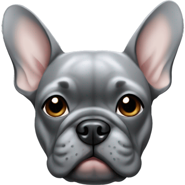 Gray frenchie dog emoji