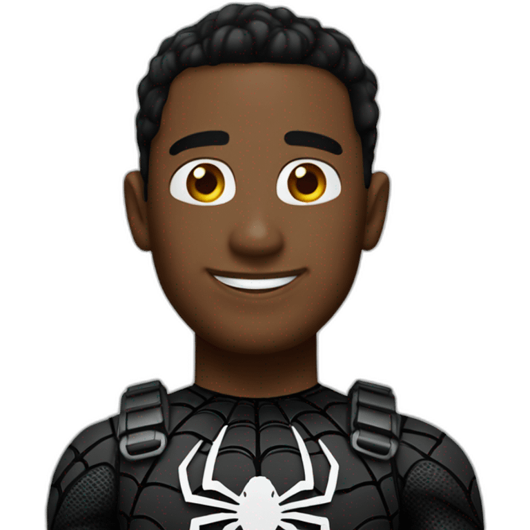 black with very cheap spider man costume emoji