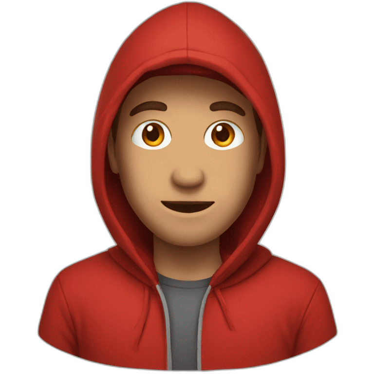 red hooded male emoji