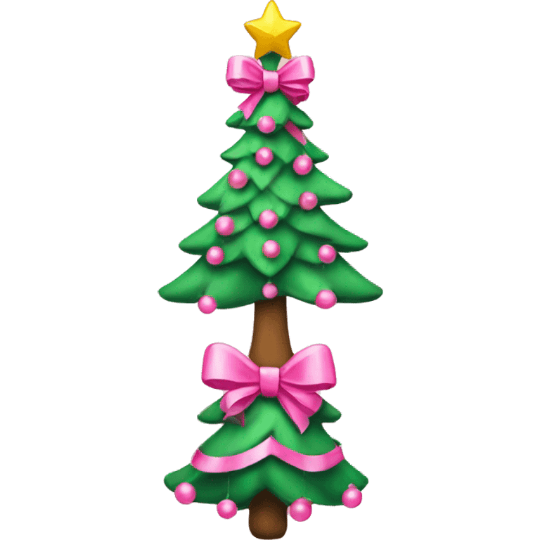 Pink Christmas tree with bows  emoji