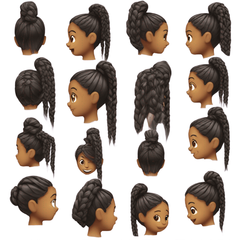 A girl braiding her hair emoji