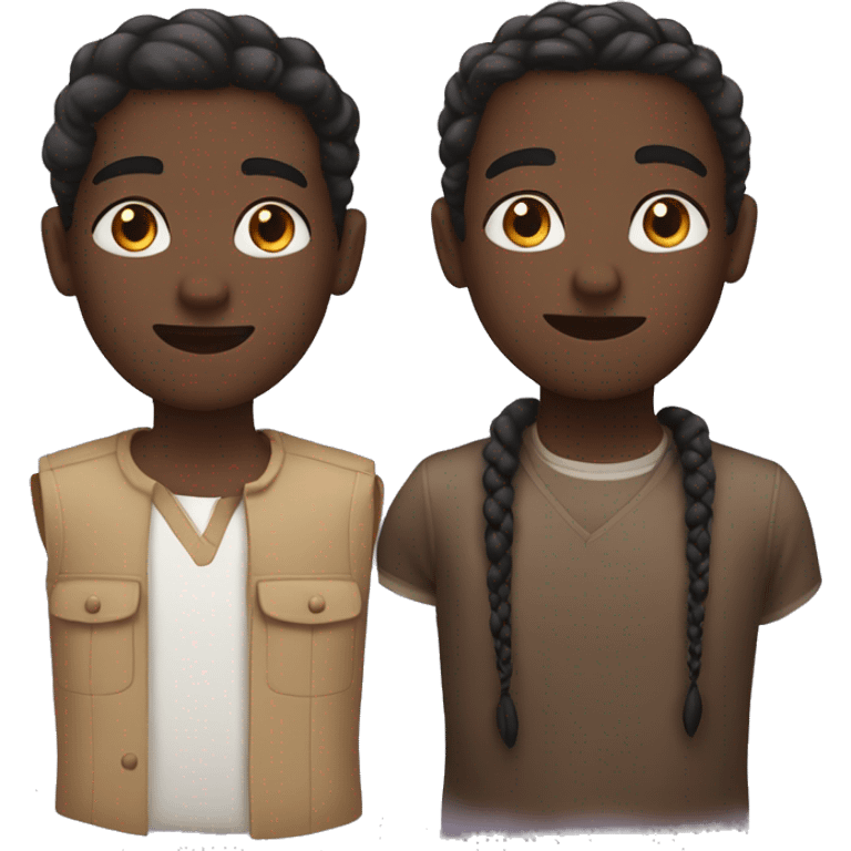 2 Brothers one with dark skin color and one with light and they both have braids emoji