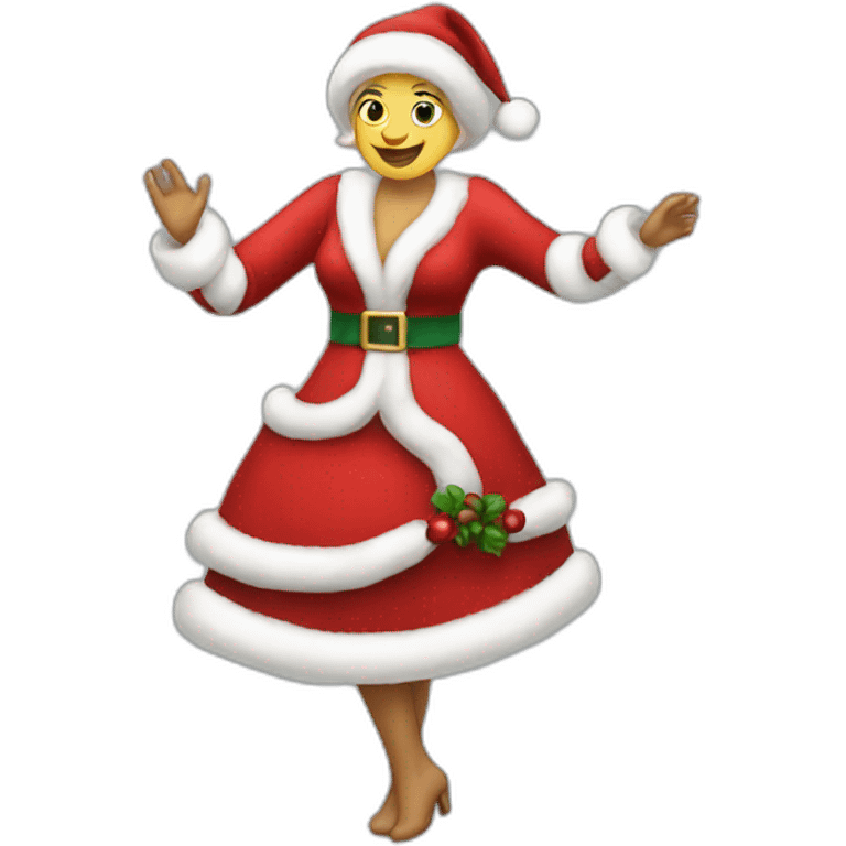 mrs. Santa dancing full body emoji