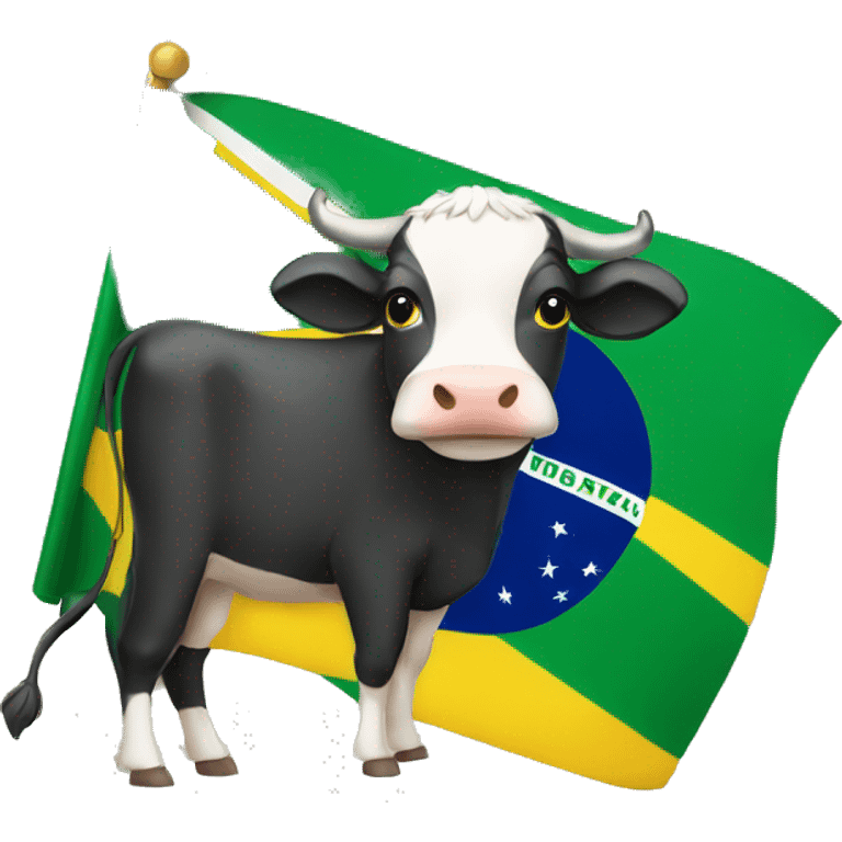 Vaca com a bandeira do Brasil emoji