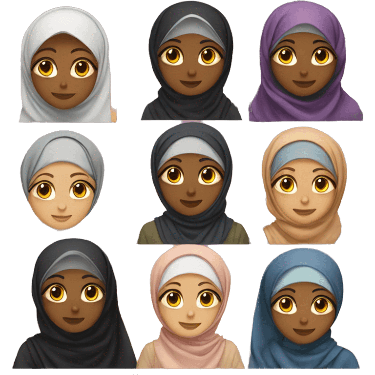 hijabi by a sunset emoji