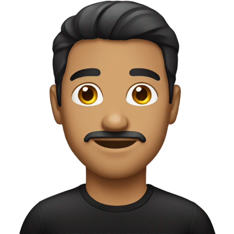 Hispanic man wearing black t shirt  emoji